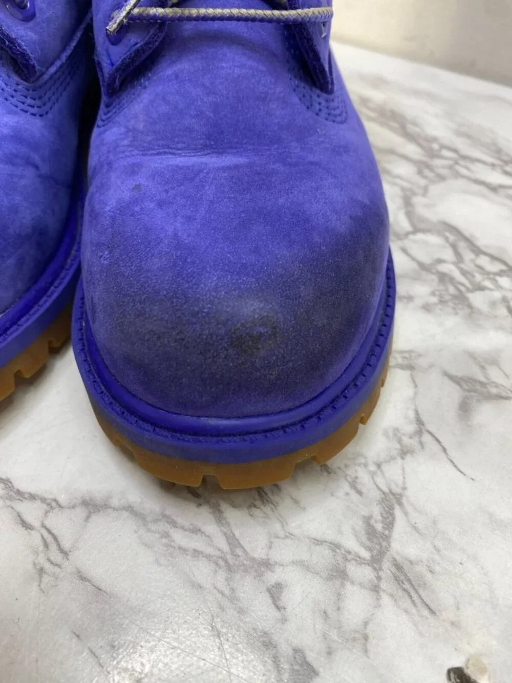 Timberland Boy's Kids Blue Suede Leather Lace Up Boots SZ 2